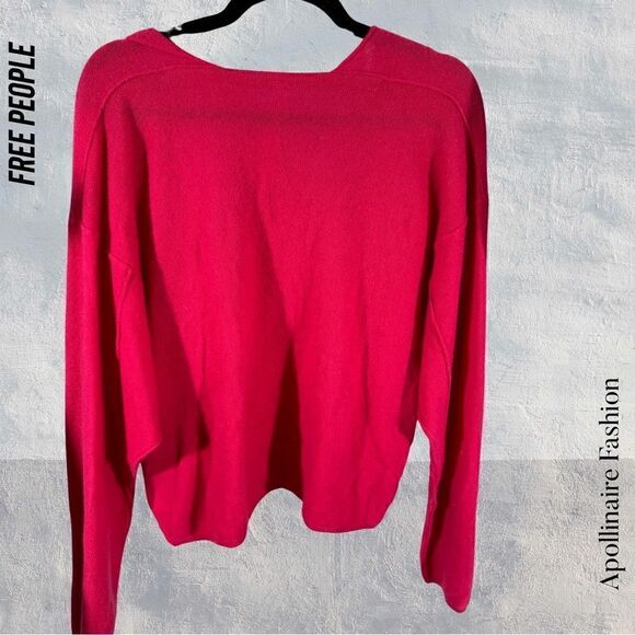 FREE PEOPLE SOLITARE CASHMERE SWEATER IN PINK ROSE NWT SMALL - Picture 5 of 6